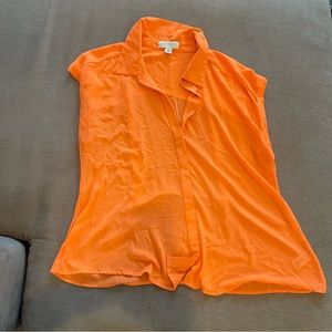 FOREVER 21, cap sleeve button down shirt, sheer